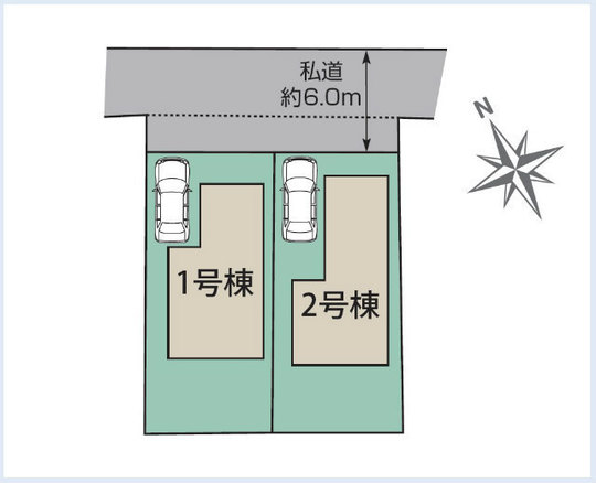 【ブルーミングガーデン調布市飛田給2丁目】区画図