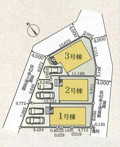 【クレイドルガーデン調布市柴崎】新築一戸建 3棟｜「柴崎」駅徒歩10分・「国領」駅徒歩13分 区画図.jpg