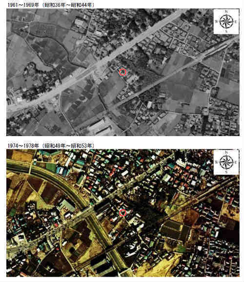 リーブルガーデン菊野台 柴崎駅 新築一戸建て5棟：土地の履歴：古地図・過去の航空写真 (2).jpg