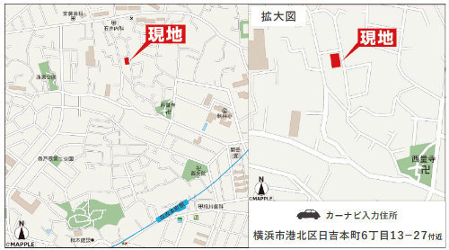 ラグラス日吉２ 新築一戸建て4棟 日吉本町駅徒歩10分・日吉駅徒歩21分 地図.jpg