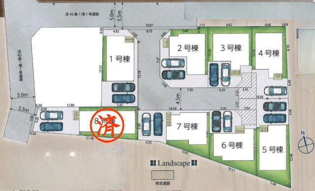 【リーブルガーデン調布市国領町｜ヒュッゲシリーズ】区画図