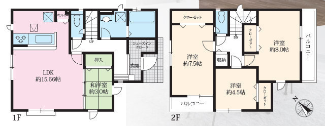 【グラファーレ川崎市久末3期1棟】間取図