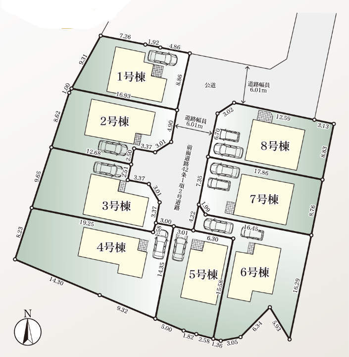 ラグラス玉川学園2 町田市金井町 全8棟 さくら地所 全体図・区画図.jpg