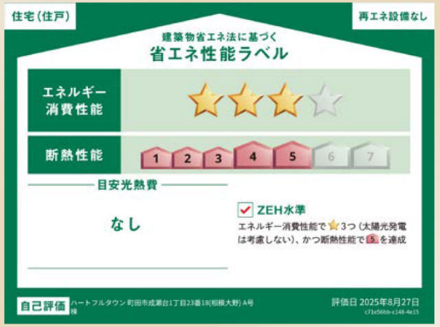 【ハートフルタウン成瀬台1丁目 】省エネ性能ラベル