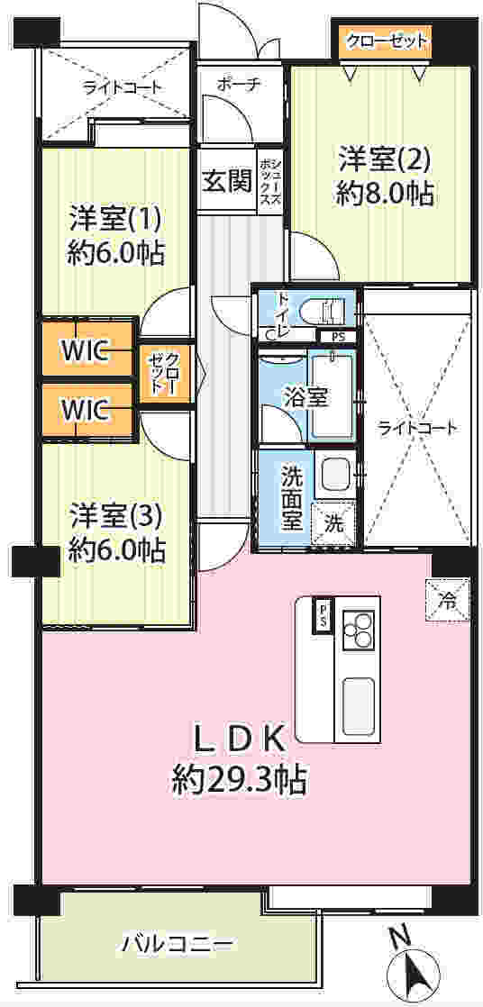 【センチュリオン生田】フルリノベーション中古マンション：間取図