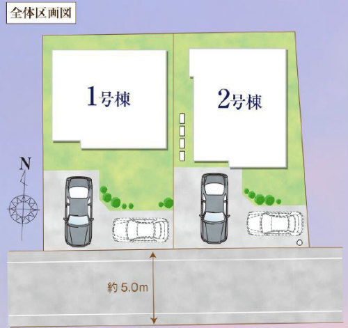 ハートフルタウン調布市上石原3丁目 新築一戸建て 2棟 西調布： 区画図.jpg