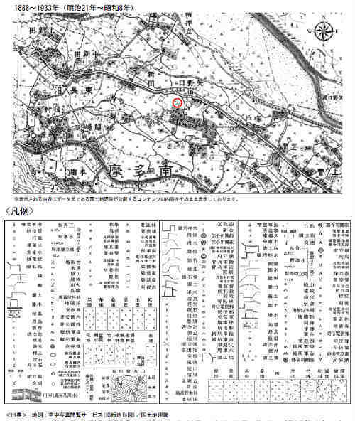 ガルボシティー稲城市矢野口 新築一戸建て3棟 矢野口駅徒歩7分 古地図・航空写真 (1).jpg