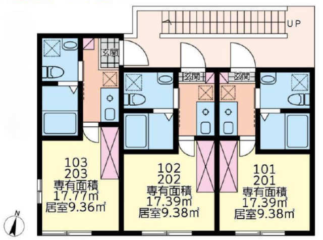 【新築売アパート｜マピエス岡上】間取図