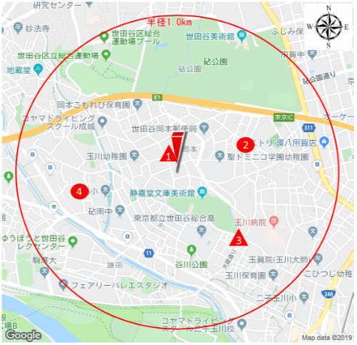 ハートフルタウン二子玉川 新築一戸建て 14棟 世田谷区岡本 近隣公示地価・基準地価.jpg