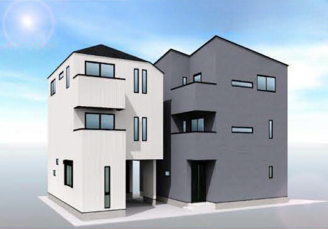 【新築一戸建全2棟｜中原区井田2丁目Ⅱ】外観パース