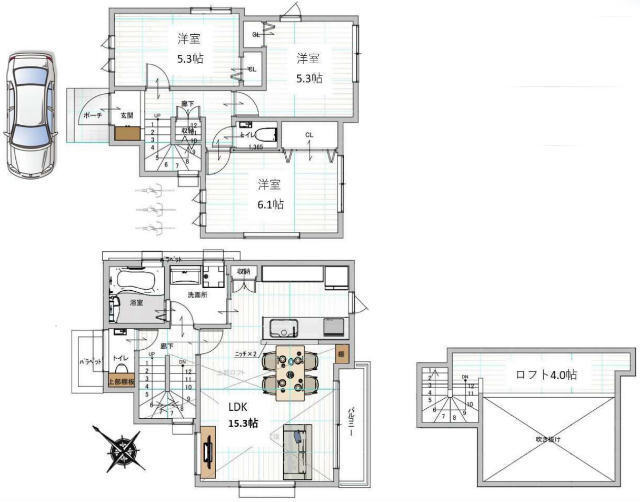 【新築一戸建｜北烏山1丁目】間取図