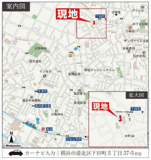 ラグラス日吉 新築一戸建て4棟 高田駅・日吉駅 地図.jpg