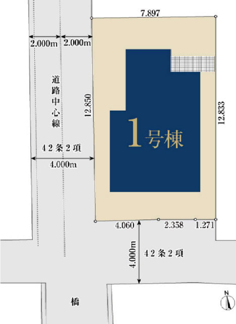 【ミラスモ宮前区東有馬504①】区画図
