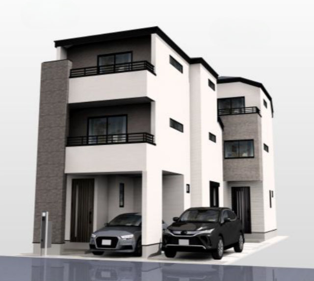 【新築分譲住宅 全2棟｜クラヴィス多摩区生田1丁目】外観イメージパース