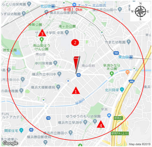 南山田 新築一戸建て 東山田駅・センター北駅 徒歩圏：近隣公示地価・基準地価.jpg