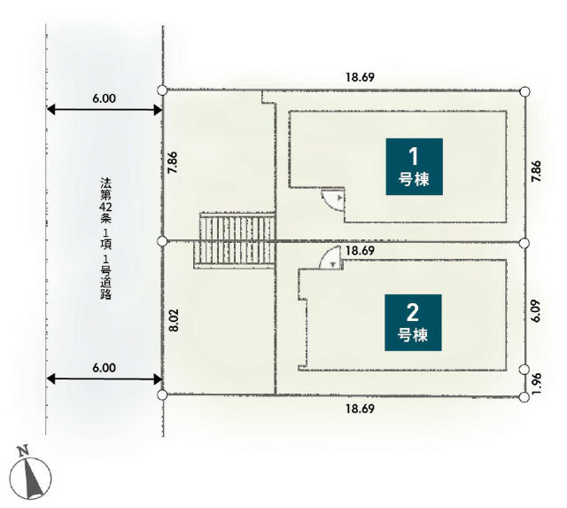 【AOIstyle｜新築一戸建全2棟 町田市第7成瀬】区画図