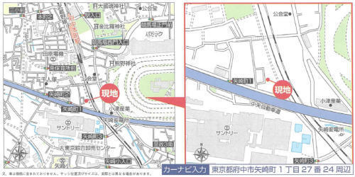 ハートフルタウン【新築一戸建｜府中市矢崎町3丁目 全6棟】「府中本町」駅徒歩8分・「分倍河原」駅徒歩18分 ＞＞地図.jpg