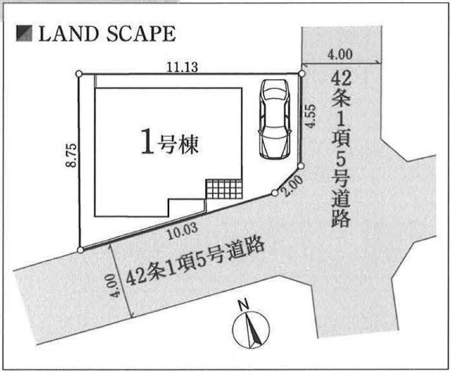 【ミラスモシリーズ下田町615-1】新築一戸建「高田」駅バス６分 停徒歩3分・「日吉」駅バス8分 停徒歩5分：区画図