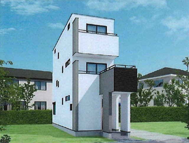 【新築一戸建3棟 檜の家|小向西町4丁目】B号棟外観パース