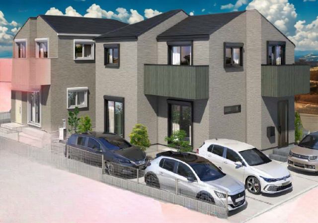 【桜と陽だまりの新築一戸建全2棟｜奈良町】外観パース