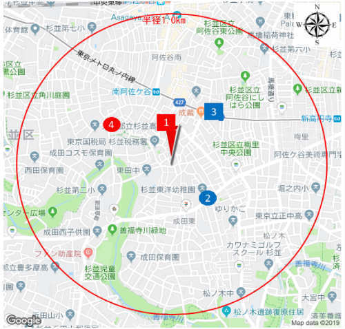 スマイルタウン 杉並成田東2期 新築一戸建て 3棟 南阿佐ヶ谷駅徒歩9分 近隣公示地価・基準地価.jpg