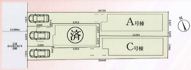 【新築一戸建3棟 檜の家|小向西町4丁目】区画図