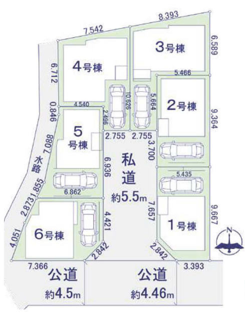 【Peaceful 新石川1丁目】区画図