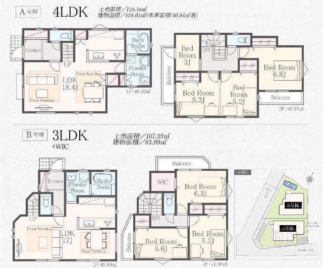 【インプレッシヴタウン篠原台町】新築一戸建「白楽」駅徒歩8分・「岸根公園」駅徒歩12分：間取図