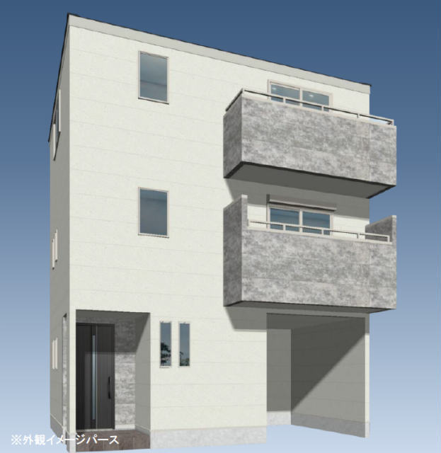 【新築一戸建全1棟｜小杉陣屋町2丁目】「外観パース
