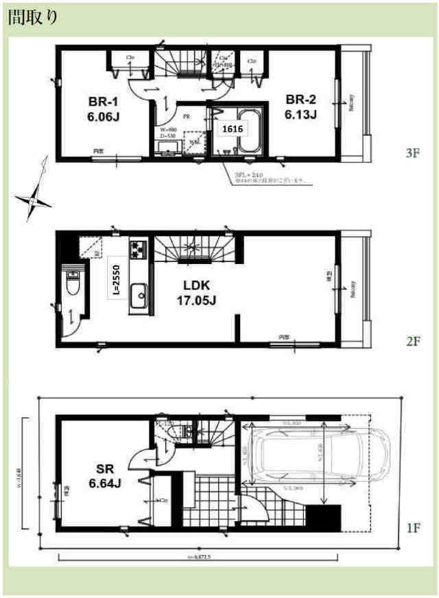 【新築一戸建｜市ノ坪0548Ⅳ①】間取図