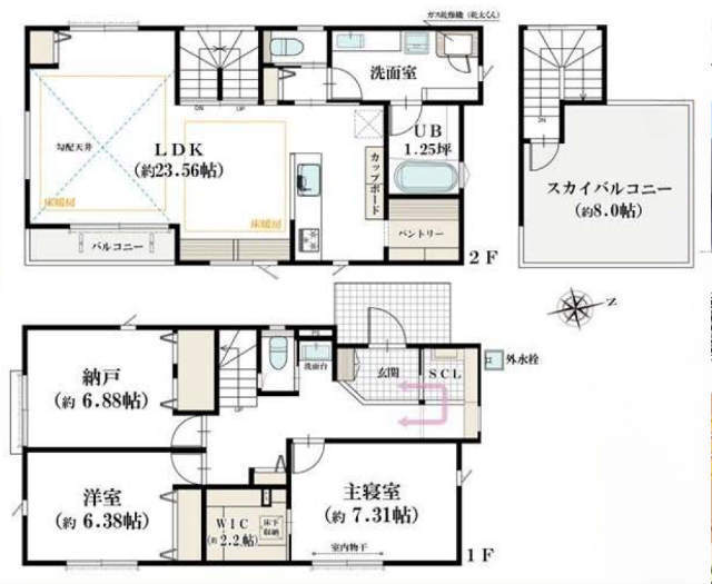 【コモドカーサ栗谷】間取図