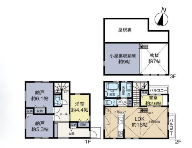  【世田谷区北烏山7丁目新築戸建 A棟・C棟】c棟間取図