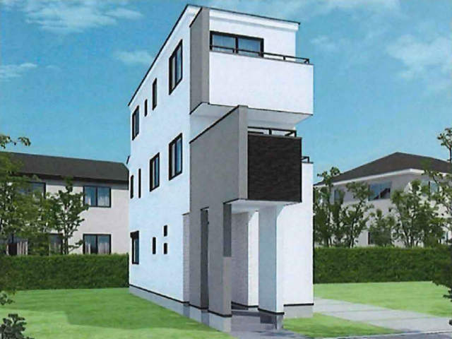 【新築一戸建3棟 檜の家|小向西町4丁目】A号棟外観パース