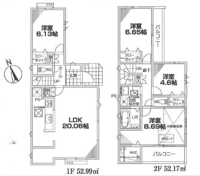 【ミラスモシリーズ横浜市青葉区田奈町031】新築一戸建「田奈」駅徒歩6分：間取図