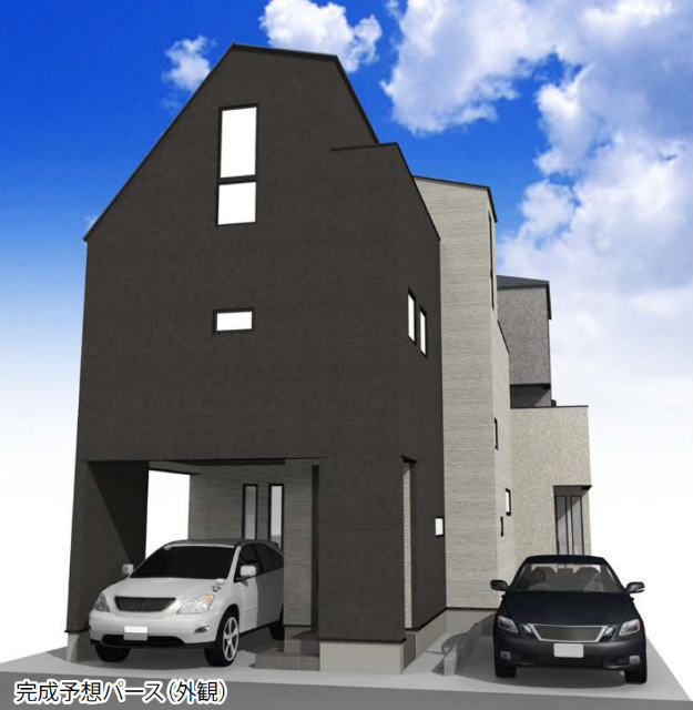 【新築一戸建全2棟｜府中市白糸台1期】外観パース