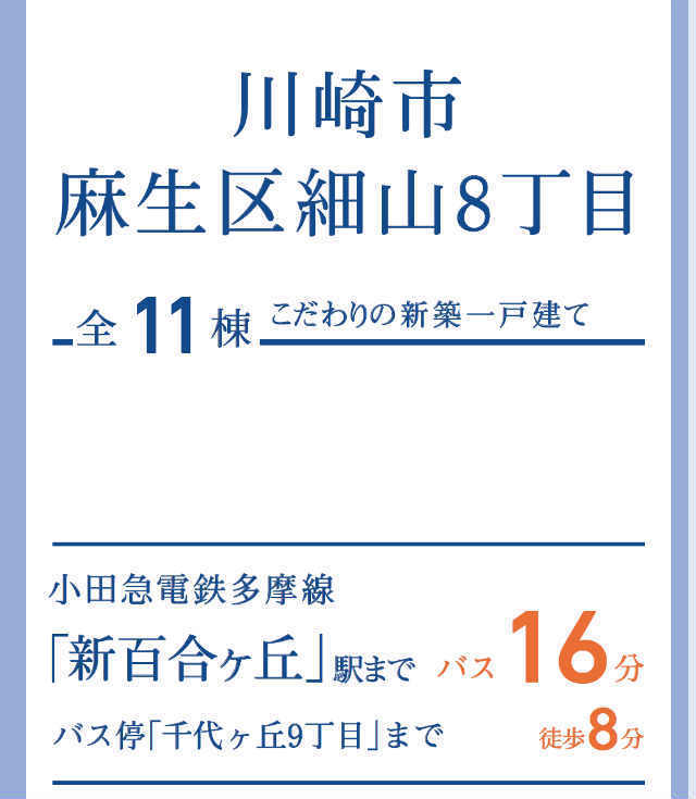 【ブルーミングガーデン川崎市麻生区細山8丁目】タイトル