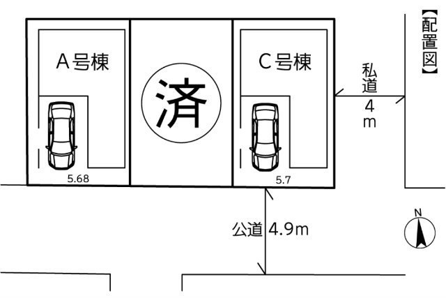 【Alba Housing～新築一戸建全3棟 元住吉(井田杉山町)】「区画図
