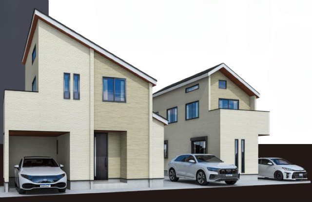 【新築一戸建全3棟｜プラスエーハウス田奈町2期】外観パース