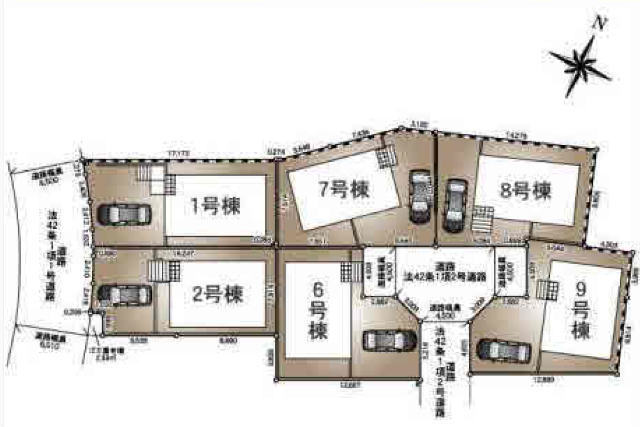 【クレイドルガーデン美しが丘西2丁目第1】区画図
