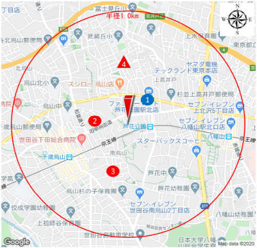 ラグラス芦花公園 新築一戸建 芦花公園駅・千歳船橋駅 近隣の地価相場.jpg