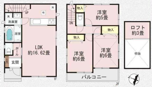 【ハートフルタウン東百合丘1丁目】間取図