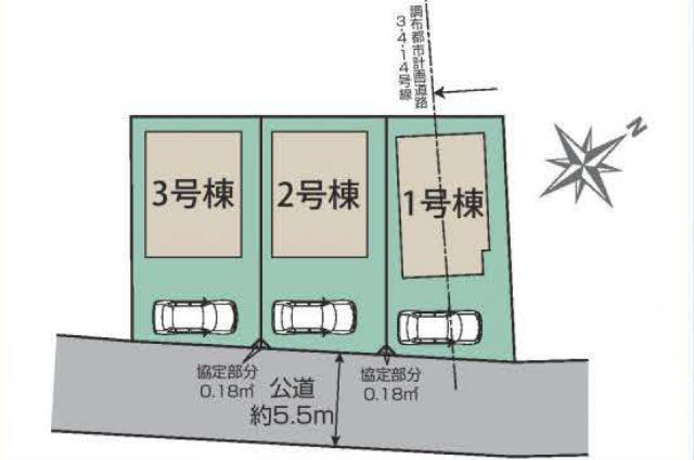 【ブルーミングガーデン柴崎2丁目】区画図
