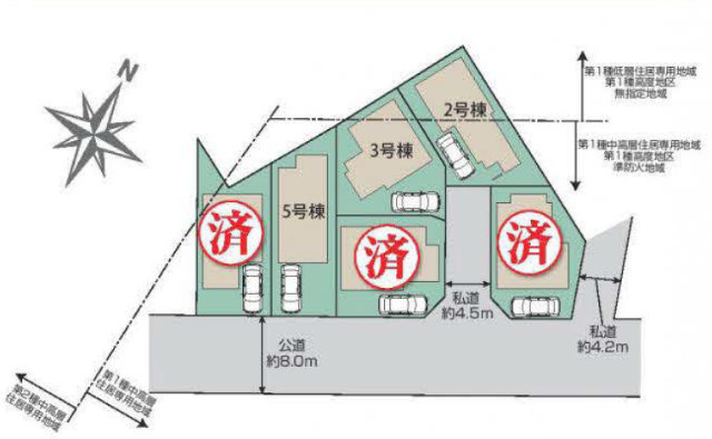 【ブルーミングガーデン富士見町1丁目】区画図
