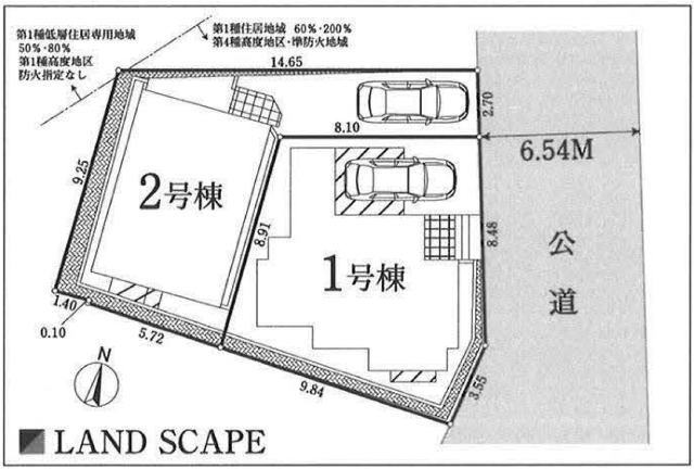 【ミラスモシリーズ田奈町018-2】区画図