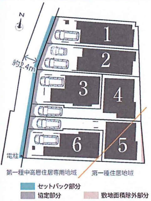 【メルディアの家 神木本町104⑥】区画図