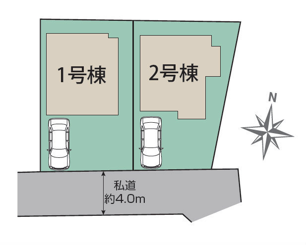 【ブルーミングガーデン三鷹市北野2丁目】区画図