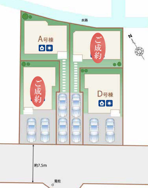 【ハートフルタウン東長沼Ⅴ】区画図