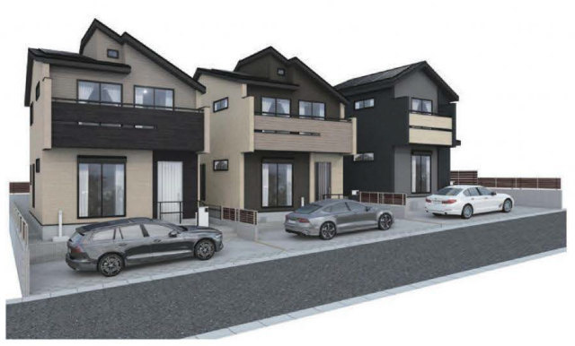 【ブルーミングガーデン柴崎2丁目】外観パース