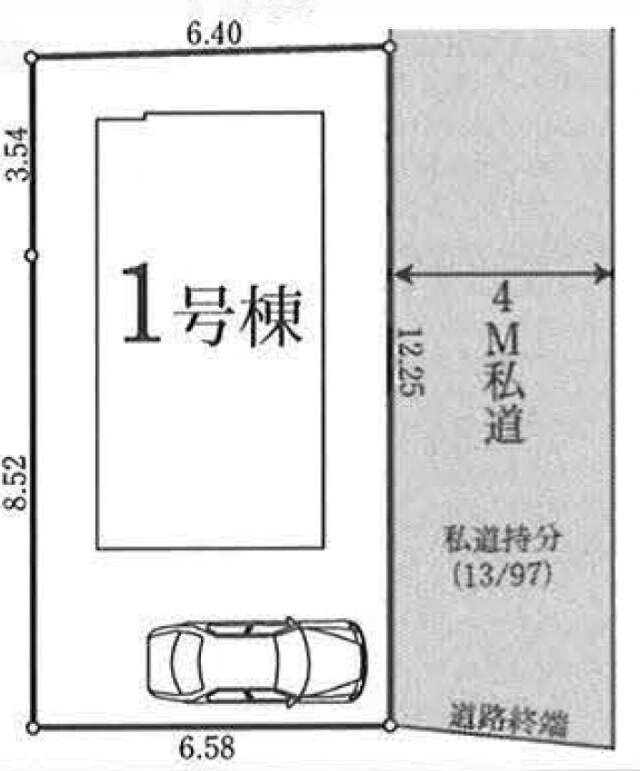  【ミラスモシリーズ東有馬205①】区画図