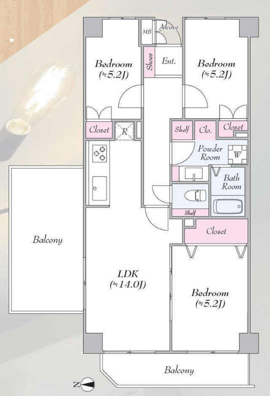 【藤和新百合ヶ丘コープ｜フルリフォーム済 中古マンション】間取図